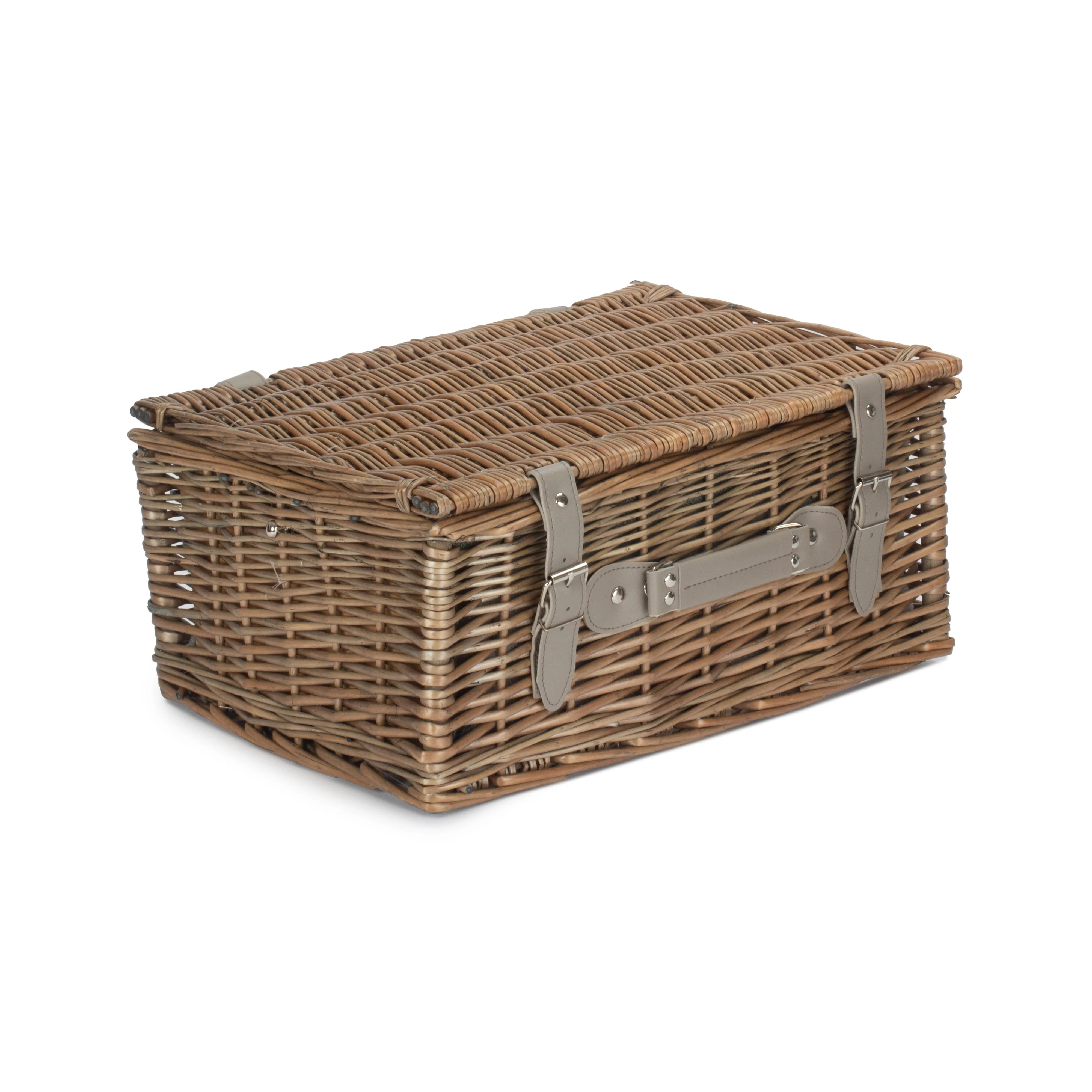 4 Person Picnic Hamper Green Tweed - Image 5