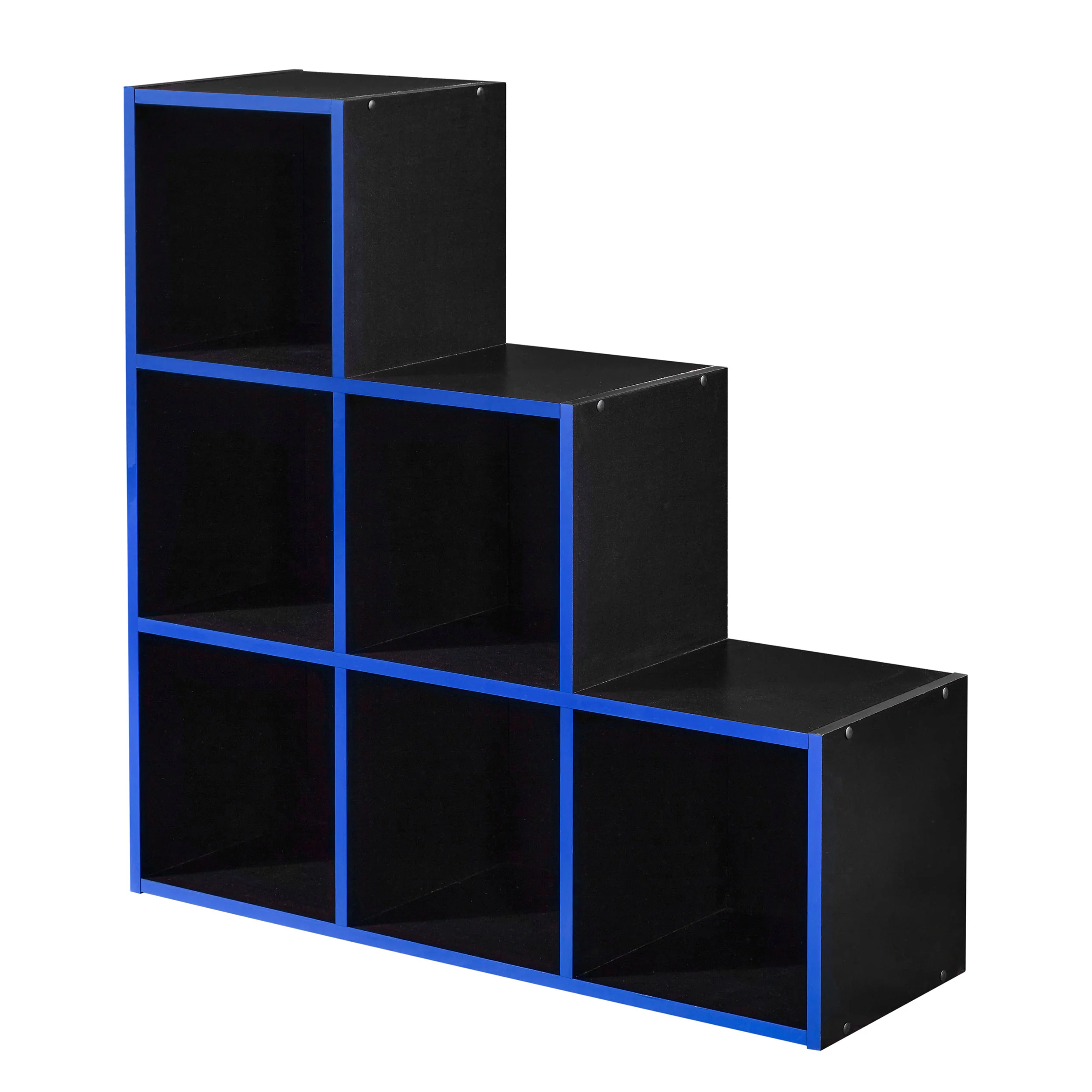 6 Cube Storage Unit Black And Blue - Image 4