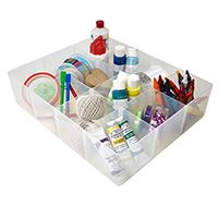 9 Compartment Craft Storage Tray – Clear Plastic Organiser For Art, Office & Diy