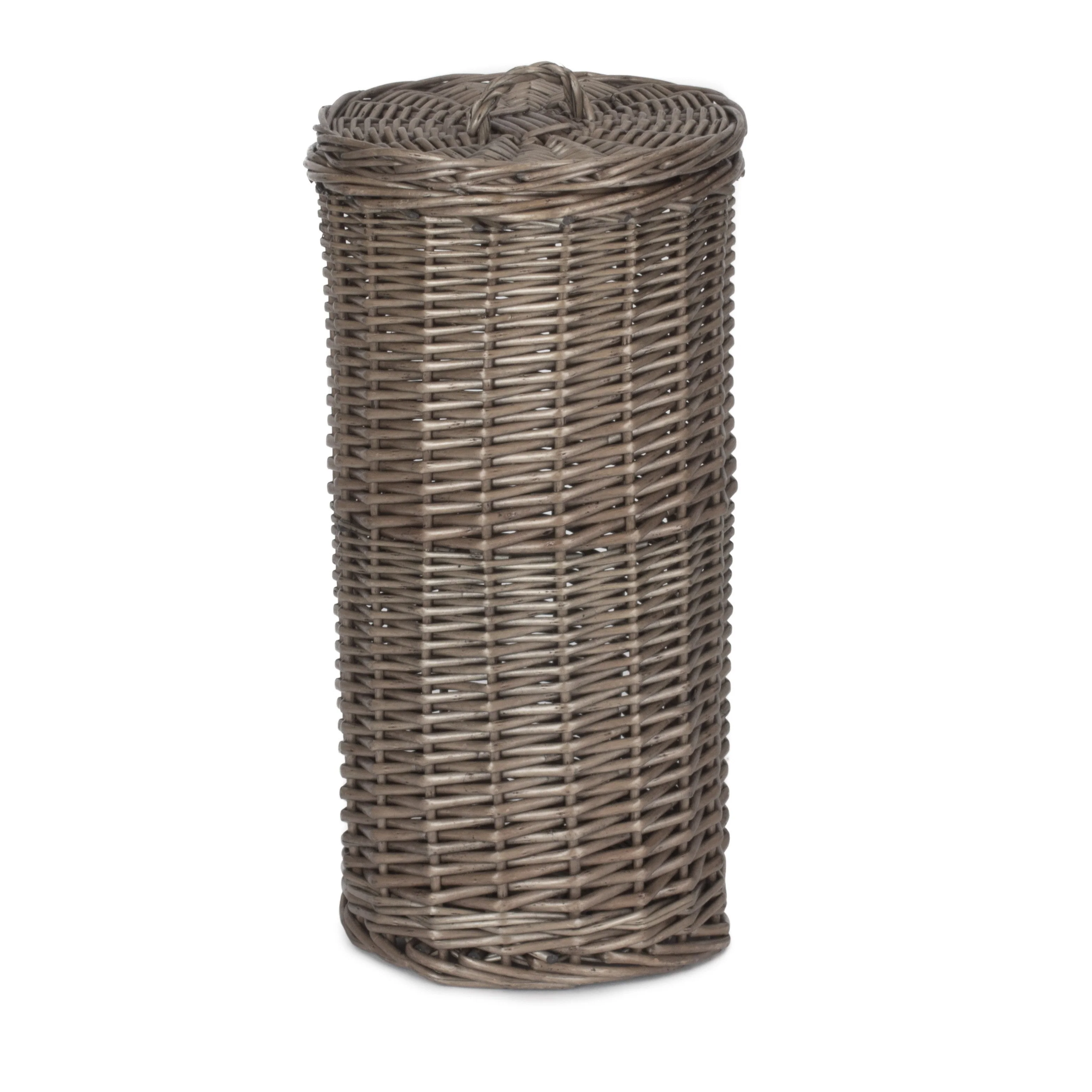 Natural Wicker Lidded Toilet Roll Storage Basket – Holds up to 3 Rolls - Image 2