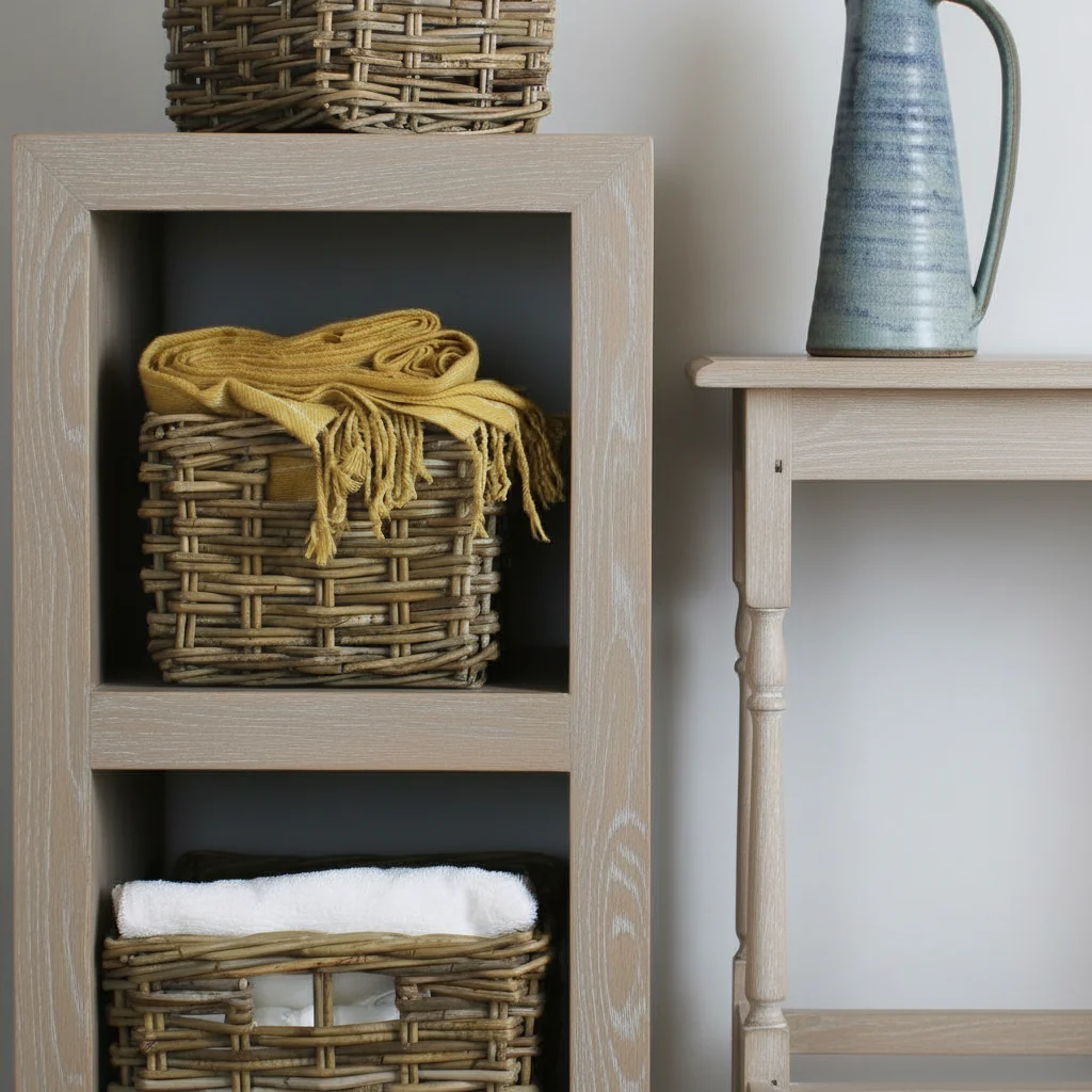 Rectangular Grey Rattan Pantry Basket Medium - Image 2