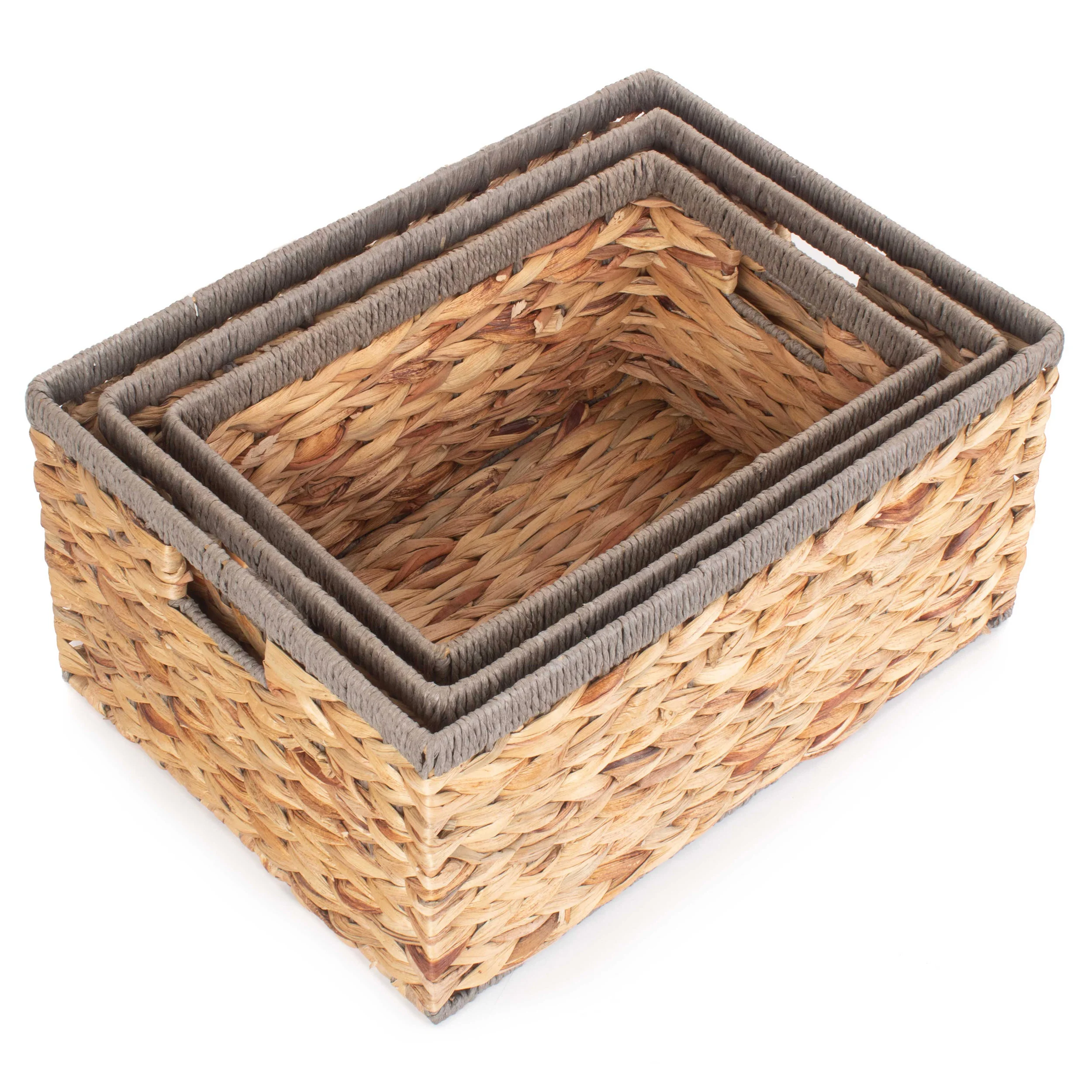 Set Of 3 Water Hyacinth Baskets - Image 4