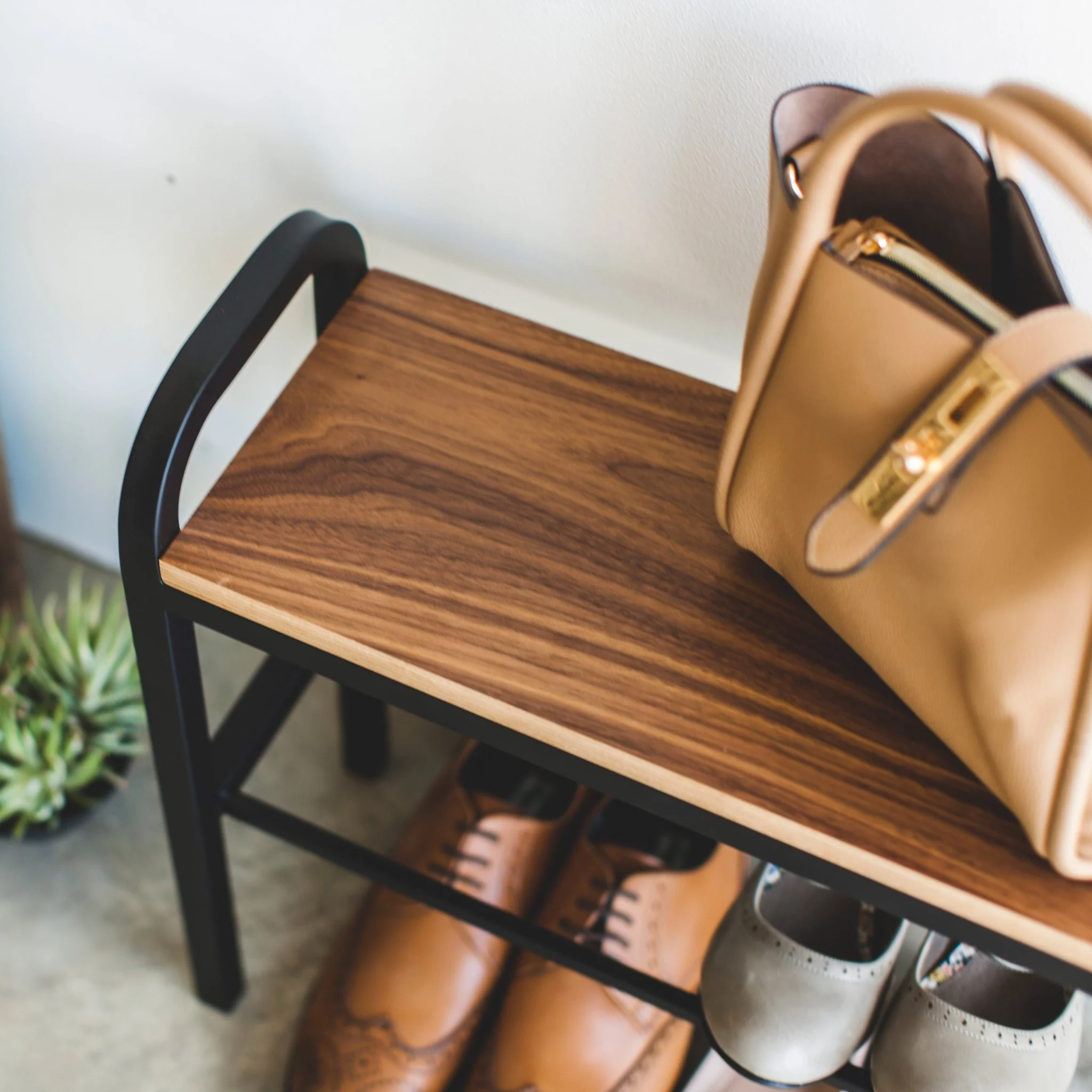 Shoe Storage Bench with Wooden Top - Image 5