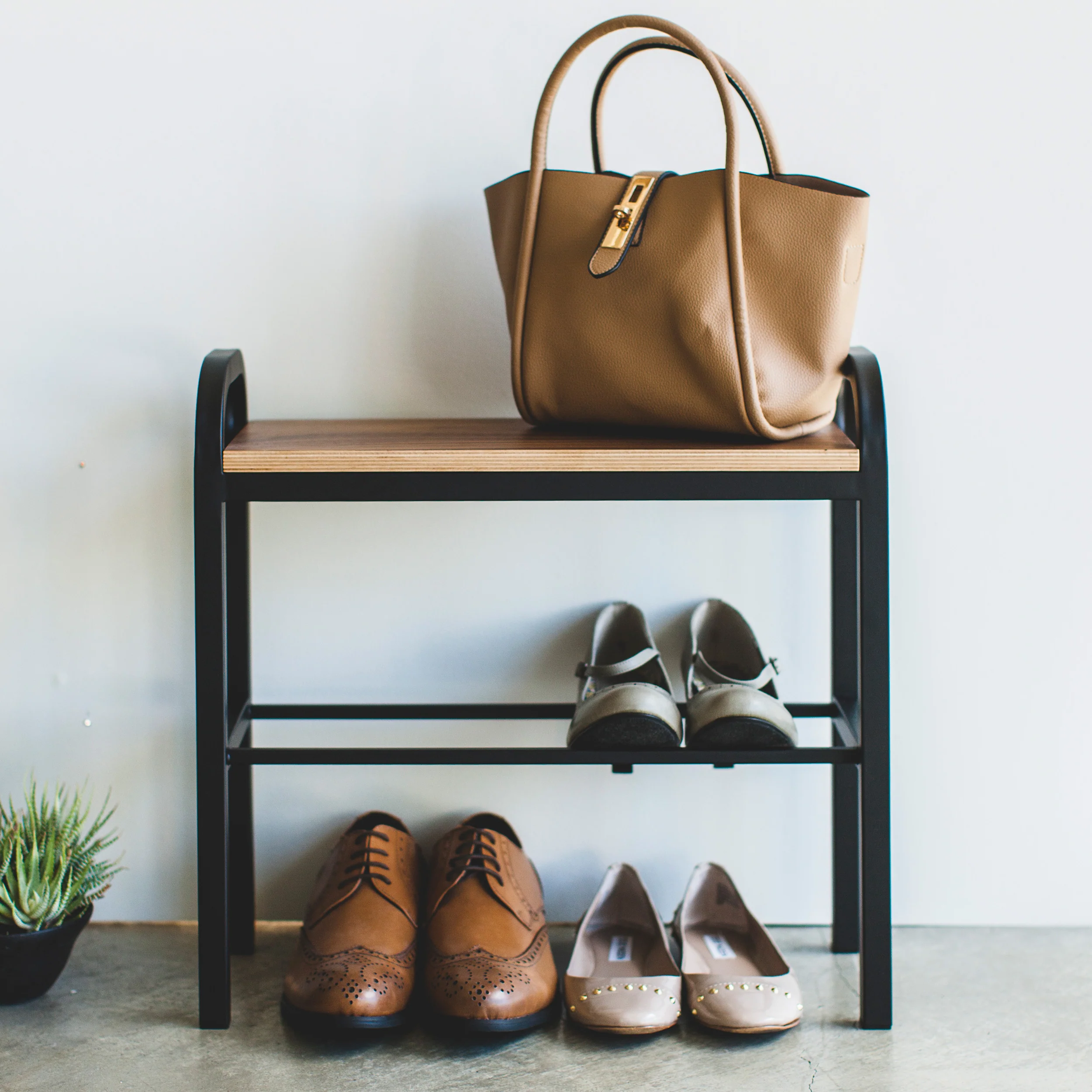 Shoe Storage Bench with Wooden Top - Image 8