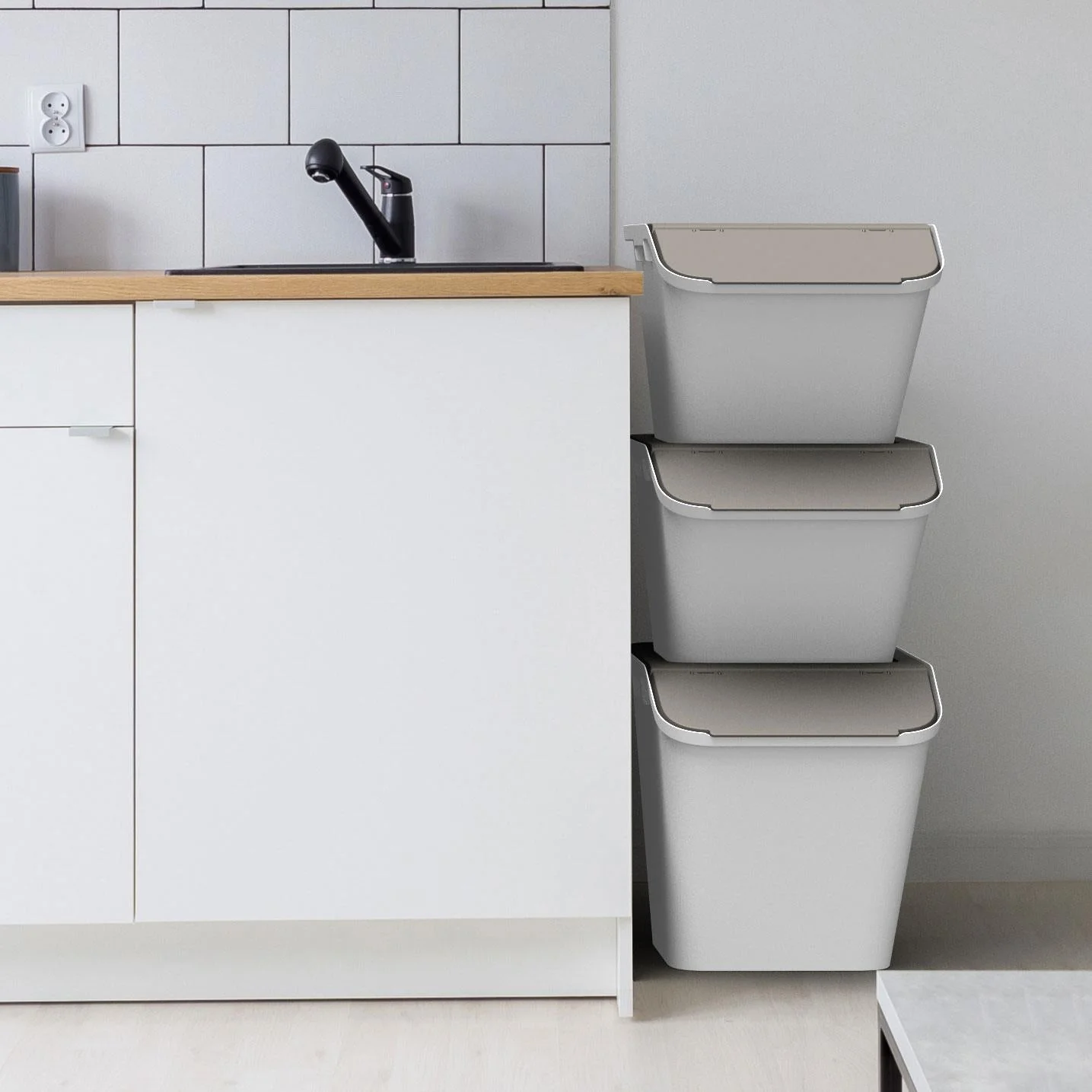 Smartstore Collect Stacking Lidded 37L Recycle Bin - Medium - Image 2