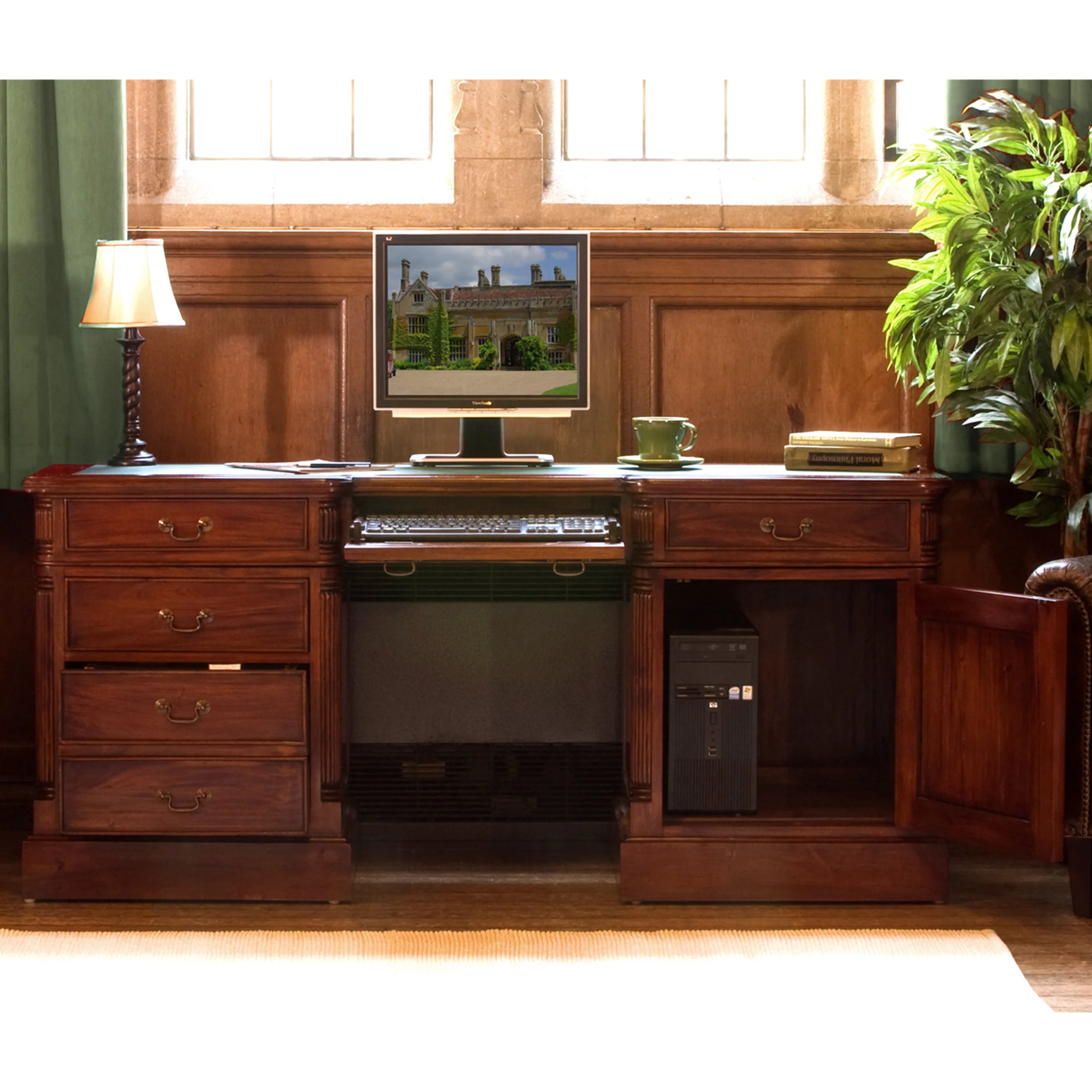 Twin Pedestal Computer Desk La Roque - Image 3