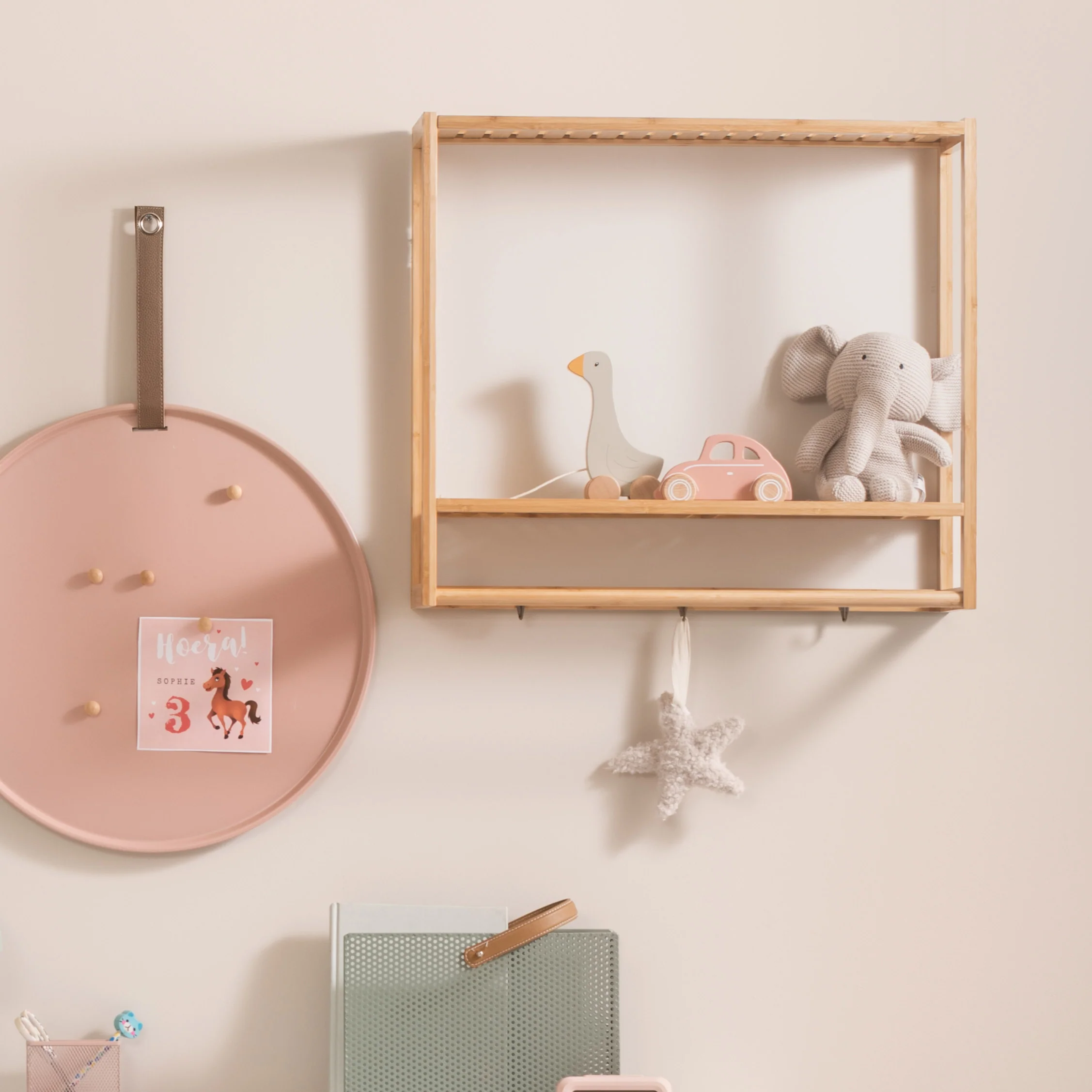 Wall Mounted Coat Rack With Shelf Bamboo - Image 3